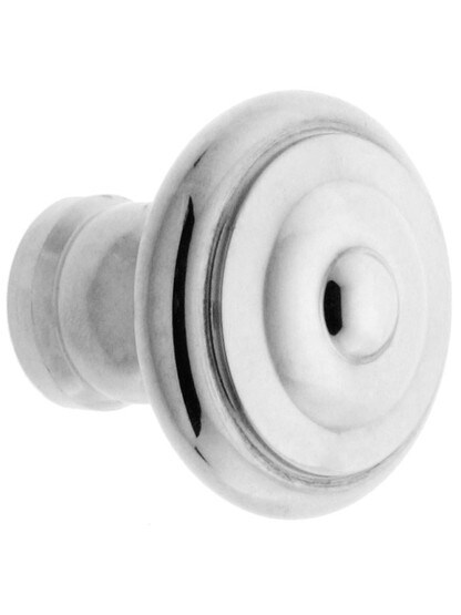 Mid-Century Style Cabinet Knob - 1 1/4 inch Diameter in Polished Nickel.